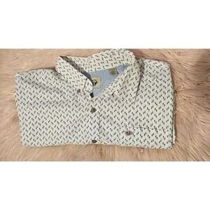Dockers Mens 2XL Button Up Shirt Short‎ Sleeve Pattern Print Casual